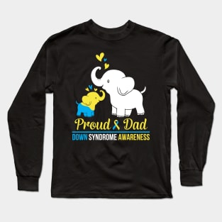 Elephants Dancing Together Proud Dad Down Syndrome Awareness Long Sleeve T-Shirt